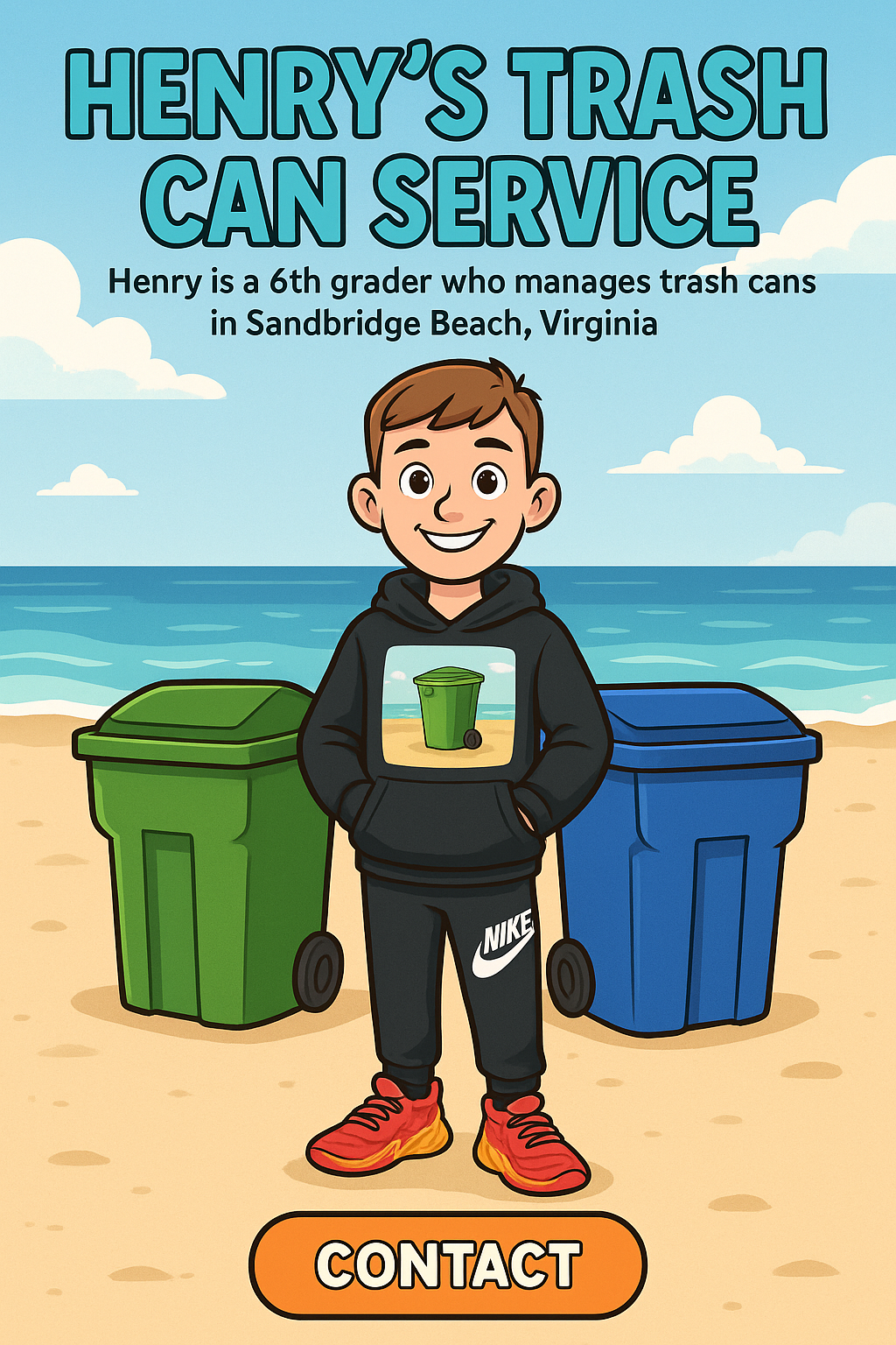 Henry's Trash Can Service - Making Sandbridge Beach cleaner